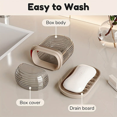 Conjunto de 2 Piezas Caja Portátil para Jabón y Soporte para Cepillos de Dientes - Plástico Duradero, Forma Ovalada, Imprescindible para Acampar, Gimnasio, Accesorios de Baño