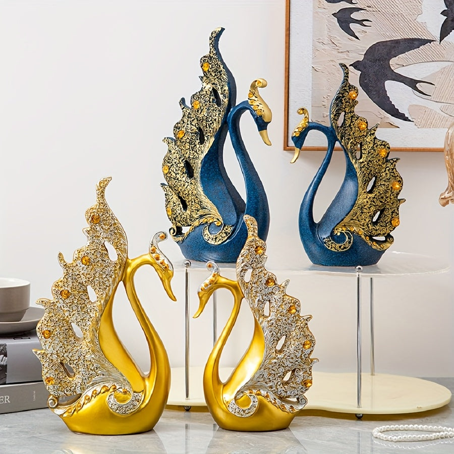 Juego de 2 Estatuas de Cisnes de Resina, Escultura de Pareja, Decoración para el Hogar en Sala de Estar, Dormitorio, Baño, Oficina, Mesa de Comedor, Banquete de Boda, Decoración Central de Chimenea