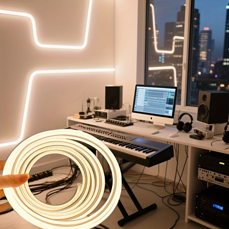 1 pieza de tiras de luz LED flexibles alimentadas por USB - Calidez suave, instalación fácil, ideal para sala de estar, dormitorio, balcón, estudio - Decoración creativa de atmósfera DIY, iluminación de dormitorio | Decoración moderna | Luces alimentadas