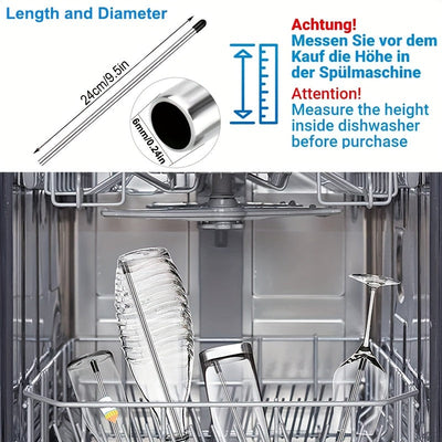 Insertos para Lavavajillas de Botellas, Compatibles con Soda-Stream, Soporte para Botellas en el Lavavajillas, Portabotellas de Acero Inoxidable para Lavavajillas, Juego de 8+1 para Cesta de Platos