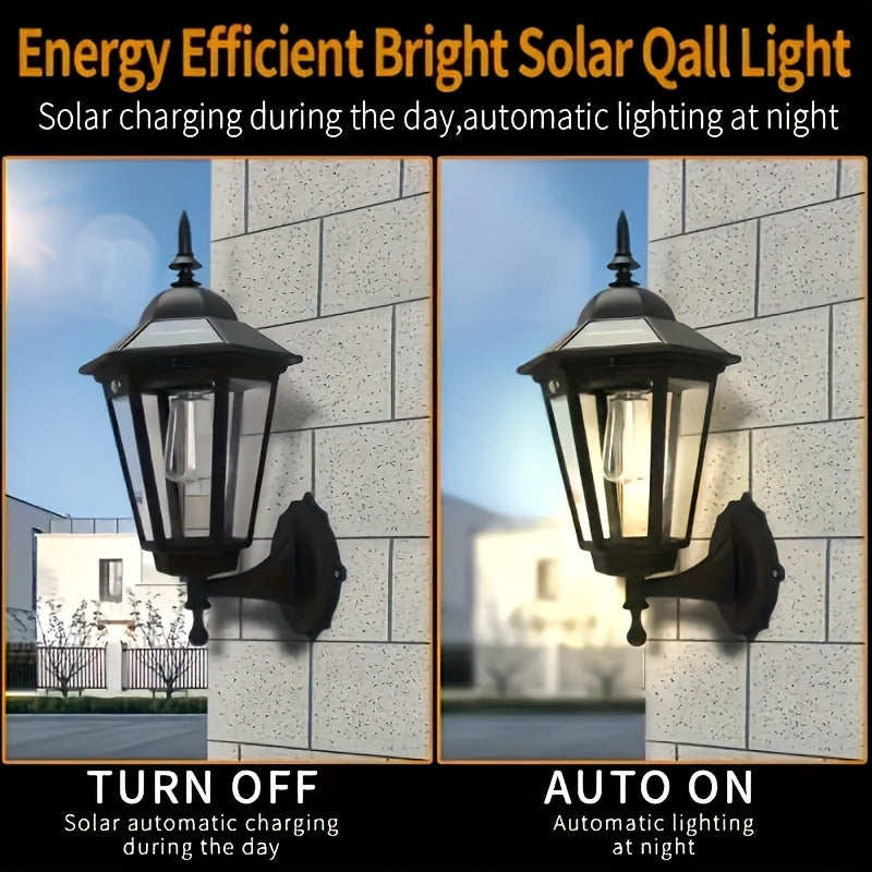 Luz solar para exterior con sensor de movimiento, estilo farol negro, decorativa para jardín, patio, caminos y áreas exteriores, panel solar eficiente incluido, luces solares para exteriores