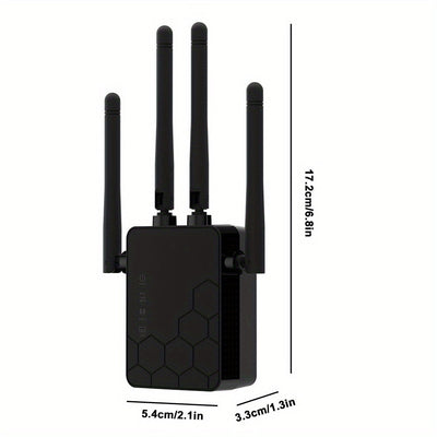Amplificador de Rango WiFi Super Rápido OEKE - Cobertura de 12880 Pies Cuadrados, Soporta Hasta 150 Dispositivos, Mejora la Estabilidad para Uso en Casa y Oficina