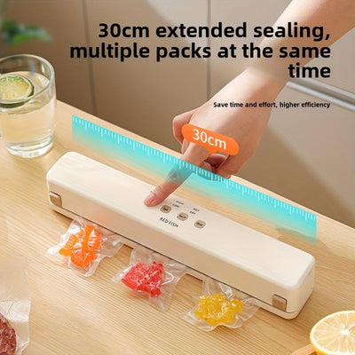 Máquina de sellado de vacío inalámbrica para conservación de alimentos - Separación húmeda/seca, recargable por USB, batería de litio de 1500mAh, máquina de sellado portátil de plástico para uso doméstico, conservación de alimentos en casa | Diseño elega