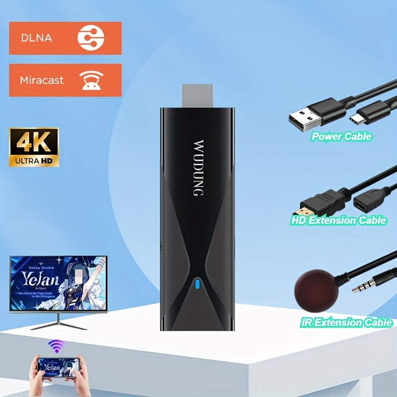 2025 Nuevo Upgrade WUDUNG TX8 Negro Original Mini TV Stick de Red Inteligente Caja de Encuentro Android 10 WIFI Inalámbrico 5.0 Procesador Quad-Core Allwinner H313 Soporta 4K Ultra HD Soporta DLNA Miracast TV Stick Dispositivo de Red Streaming Media Play