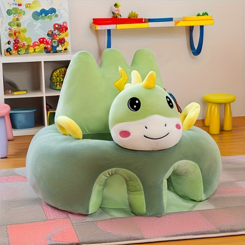 Una silla de bebé con forma de animal, con relleno, para aprender, suave y acogedora, para niños pequeños, para practicar sentarse, en varios colores.