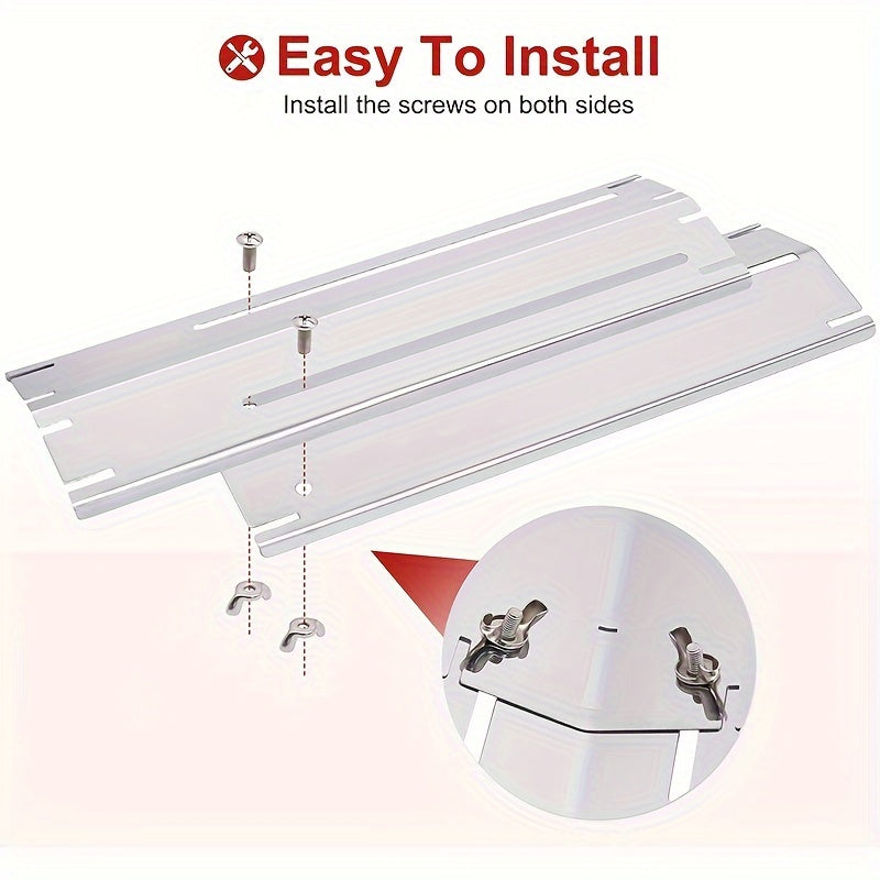 Paquete de 3 Placas Calentadoras Universales para Barbacoa en Tienda con Protector Térmico para Parrilla de Gas, Cubierta Ajustable del Regulador de Llama y Deflector de Calor, Piezas de Repuesto para Parrillas de Gas