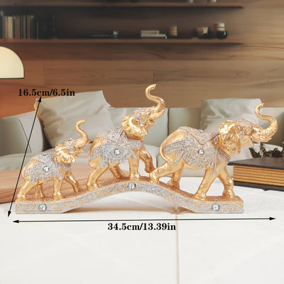 Juego de Tres Adornos Decorativos para Sala con Elefante, Soporte para TV y Barra Creativo para Entrada del Hogar