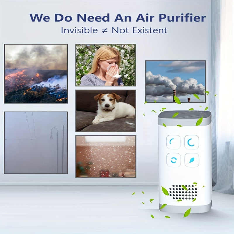 1 purificador de aire con iones negativos y ozono, purificador de aire mini enchufable para el hogar, purificador de aire portátil práctico, elimina olores de mascotas y humo, ideal para dormitorios pequeños, oficinas y salas