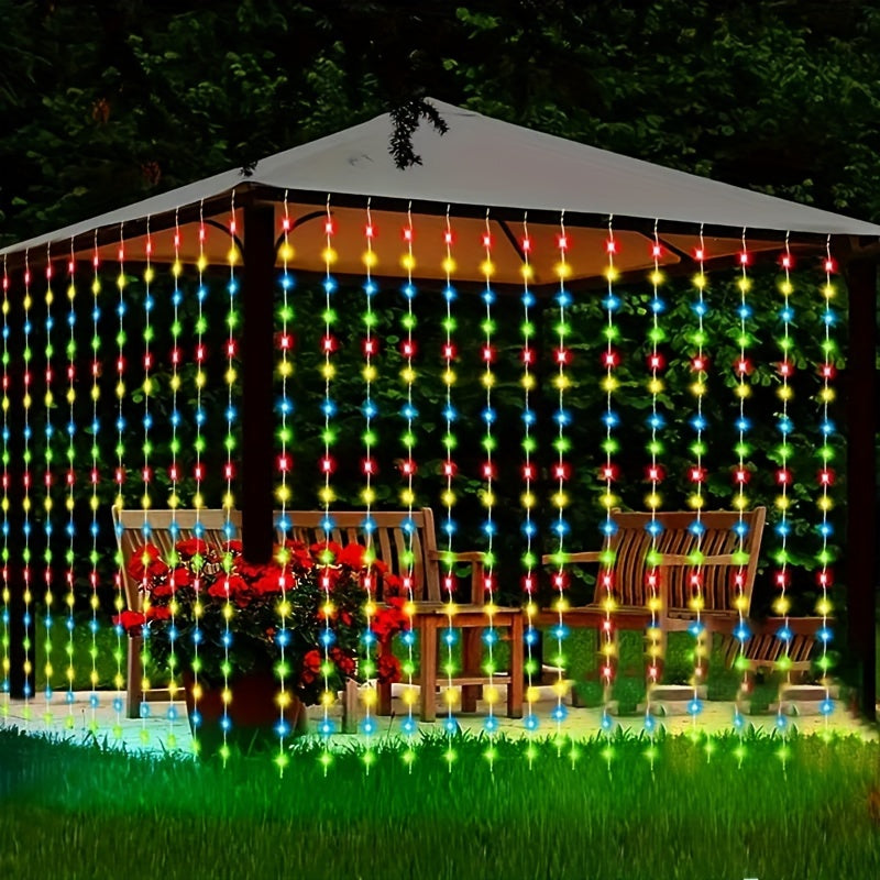 Luces solares para cortinas con 8 modos de iluminación, decoración para exteriores, bodas y jardines, disponible en multicolor, blanco cálido y blanco