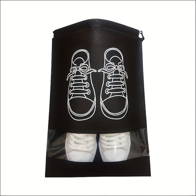 10 Bolsas Organizadoras de Zapatos Grises para Viaje - Ligeras y Transparentes con Cierre de Cordón Blanco, Ideales para Empacar y Guardar Zapatos Ordenadamente, Organizador Colgante para Calzado