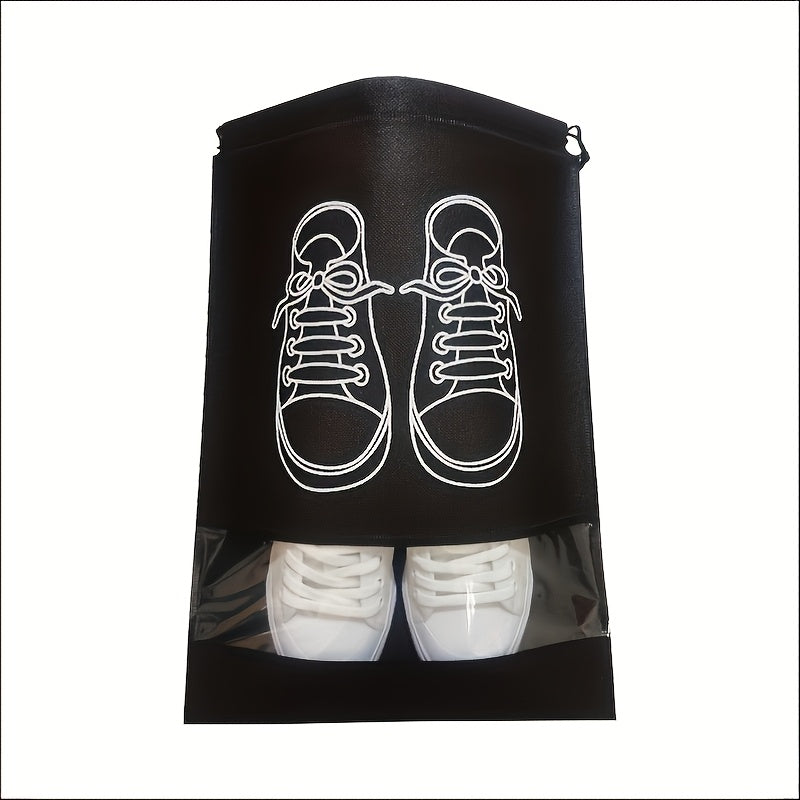 10 Bolsas Organizadoras de Zapatos Grises para Viaje - Ligeras y Transparentes con Cierre de Cordón Blanco, Ideales para Empacar y Guardar Zapatos Ordenadamente, Organizador Colgante para Calzado