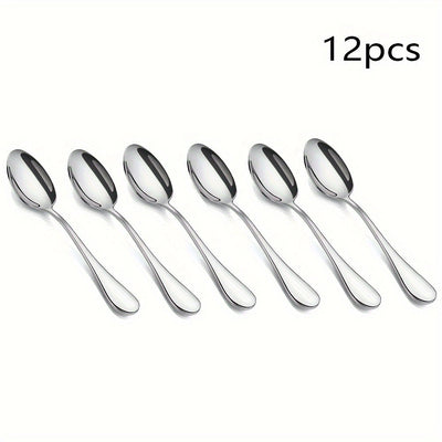 6/12 cucharitas, cucharas para té, cucharitas para café, cucharas de acero inoxidable, cucharas para postres, para hogar, restaurante, cafetería o fiestas, cubiertos