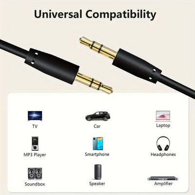 3.5mm Macho A Macho Cable De Audio Para Coche Computadora Móvil Altavoz De Audio Para Coche Auriculares Montados En La Cabeza Conector De Doble Cabeza En Conexión De Grabación Salida En Cable 20cm100cm
