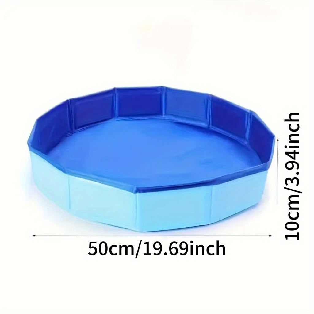 1pc Bañera Plegable Portátil Antideslizante de PVC para Pies, Diseño Moderno Azul, Ligera y Duradera, Ideal para Hogar y Viajes, Uso en Piscina o Casa, 4 Estaciones