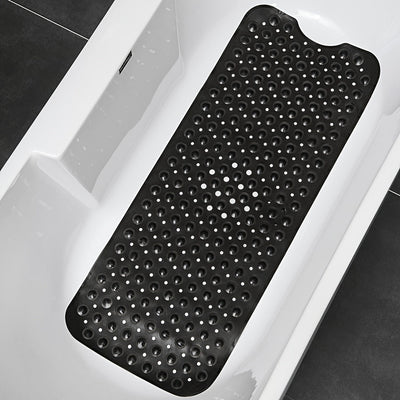 Alfombra de Bañera Extra Larga Antideslizante con Agujeros de Drenaje y Ventosas - Lavable a Máquina, Duradera, Alfombra de Ducha de PVC para Hogar, Hotel, Viaje en Coche - Disponible en Múltiples Colores