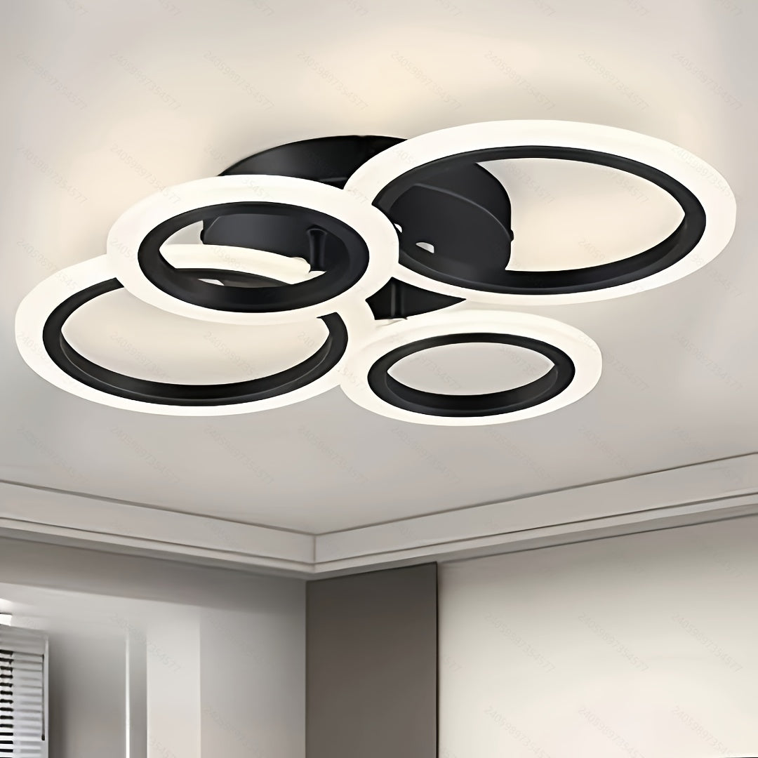 Luz de techo LED moderna, montaje semienterrado, cableado duro, 110V-240V, suministro de corriente alterna, enchufe de corriente alterna, hardware de instalación incluido, con fuente de luz, para sala de estar, comedor, dormitorio, iluminación de dormito