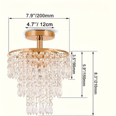 1 pieza de moderna elegante mini candelabro de cristal - Lujo moderno, luz de techo semi-inclinada, perfecta para fiestas de vacaciones, restaurantes, hoteles, dormitorios y salas de estar, estructura metálica, incluye hardware de instalación - Bombilla