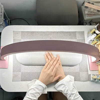 Lámpara de uñas cúspide LED, brillo y temperatura de color ajustables, adecuada para arte de uñas, extensiones de pestañas y cuidado de color beige claro | Control de botón simple, iluminación de escritorio moderna