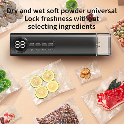 Máquina de sellado hermético con vacío USB portátil - Dispositivo de almacenamiento de alimentos automático con pantalla digital, succión fuerte de 62Kpa, con funciones de inflado y extracción, con tanque de almacenamiento de agua, fuerza magnética que p