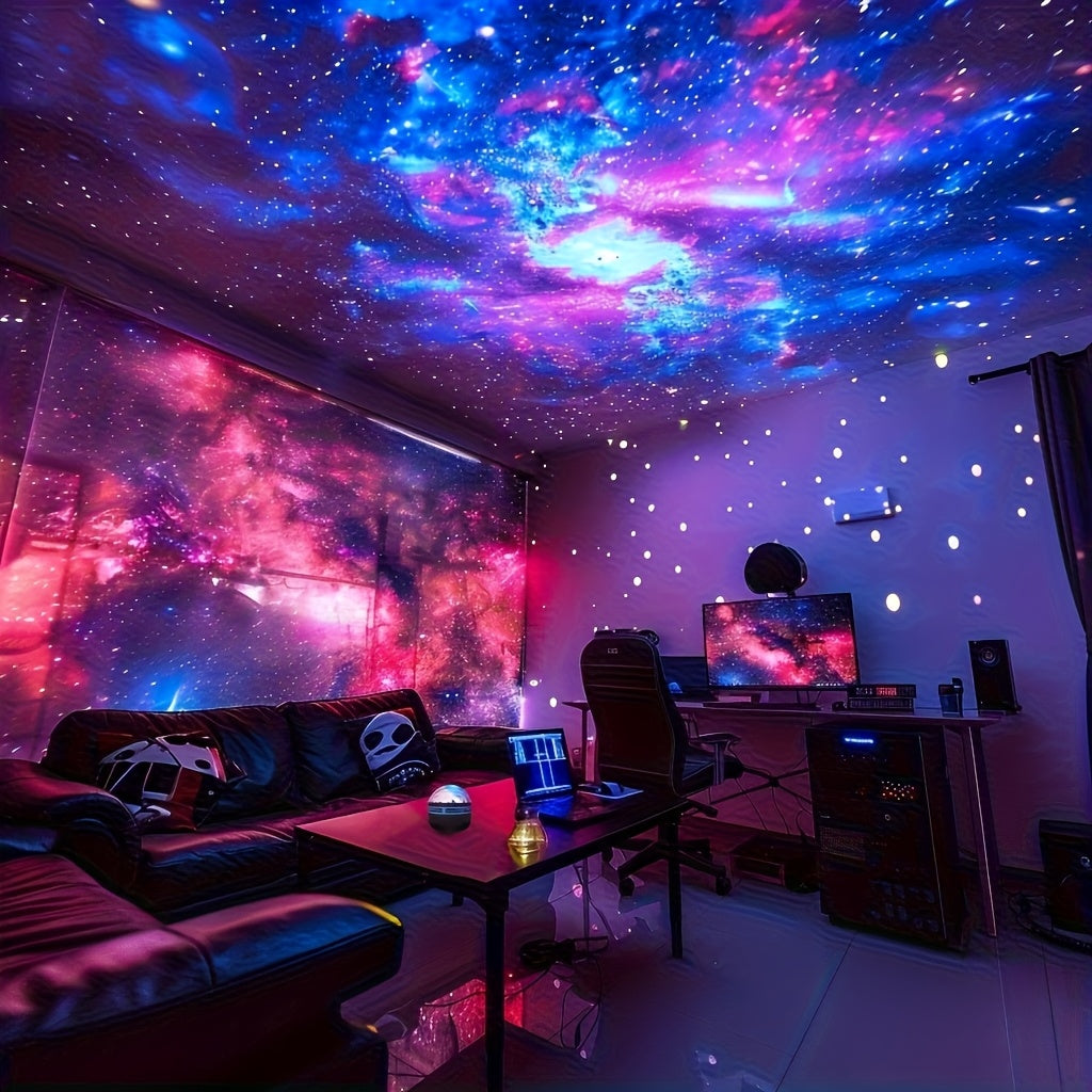 Proyector de luz LED de luces del norte - Alimentado por USB, control remoto, brillo ajustable, impresionante para el efecto de galaxia y nebulosa, perfecto para decoración de dormitorio, sala de estar o oficina, ideal para adolescentes mayores de 14 año