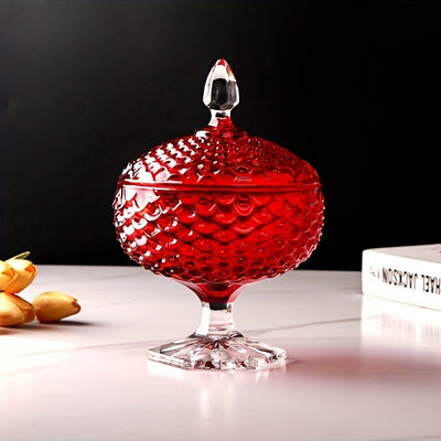 1 Unidad, 6,3 Pulgadas De Diámetro, Jarra De Dulces De Cristal Engrosado Único Con Tapo Que Puede Sellarse Y Almacee, Adecuada Para El Almacenamiento Y Conservación De Dulces. Es También Una Obra De Arte Ideal Y Uno De Los Regalos Exquisitos Para Amigos.