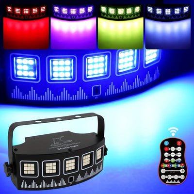 Luz estroboscópica LED de cambio de color YSH USB con control remoto - Lámpara de techo para KTV, escenario de DJ, discoteca, fiesta en casa, club, decoración de Navidad, Halloween, Acción de Gracias, Año Nuevo, perfecta para hogares, bares, restaurantes