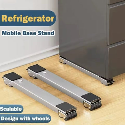 2 Piezas de Carrito Rodillo Ajustable de 24 Ruedas - Antideslizante con Freno, Sin Batería, Accesorio para Refrigerador y Lavadora/Secadora, Estructura Reforzada, Mango Ergonómico, Base Fácil de Mover, Soporte Mejorado, Asistente para Mudanzas Domésticas