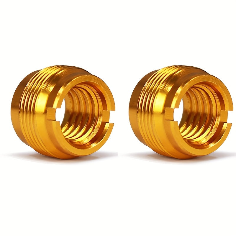 5 piezas de clips de micrófono antishock dorados, conversión de pernos, marco de rosca 3/8" a 5/8", diseño metálico duradero para accesorios de conectores XLR seguros, marco antishock | Acabado metálico elegante | Construcción metálica duradera, accesori