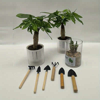 6 Mini Cucharas, Cucharas y Rastrillos Juego de Herramientas de Jardinería Doméstica Mini - Herramientas de Mano de Metal y Madera Duraderas, Cucharas de Macetas de Jardín, Pala de Jardín, Macetas de Mesa, Cucharas de Macetas y Herramientas de Jardinería