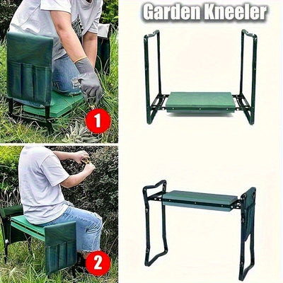 New Durable Oxford Taburete de Jardinería con Bolsa para Herramientas - Organizador Portátil Multiusos para Cuidado del Jardín, Patio y Césped, Bolsa de Almacenamiento para Herramientas de Jardinería