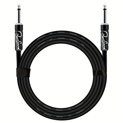 Cable de Guitarra Eléctrica Duradero de 10ft/20ft - Cable de Instrumento Macho a Hembra con Conectores de 1/4", Cable Redondo Flexible para Bajo, Teclado y Amplificador de Audio - Negro con Bandas de Goma Organizadoras, Accesorios para Guitarra Eléctrica