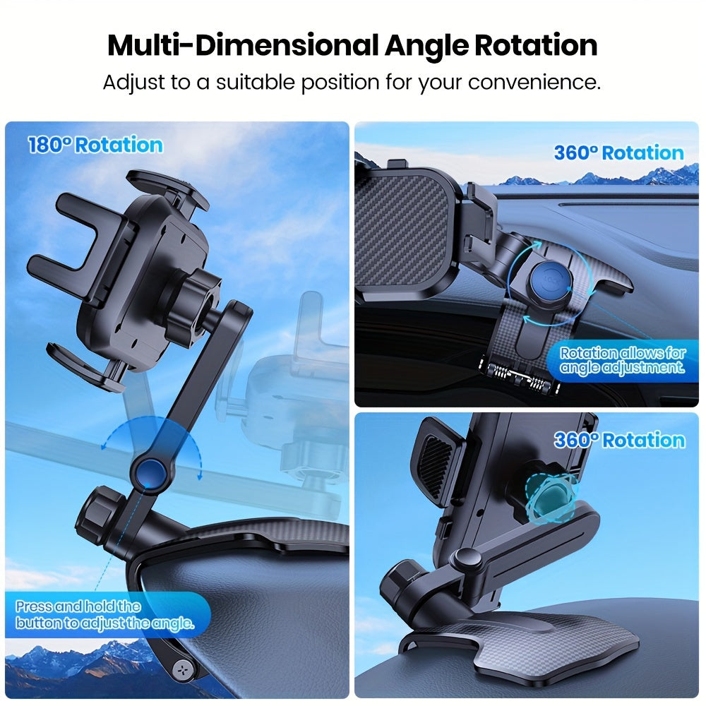 TOPK D42-J Soporte de Teléfono para Coche Ajustable 360° con Clip Antideslizante de Silicona, Compatible con Todos los Smartphones y Vehículos, Diseño Ergonómico para Conducción Segura, Soporte de Teléfono para Auto, Montaje Ajustable, Soporte Moderno y