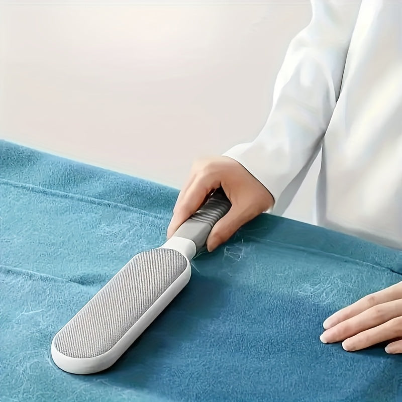 1pc Cepillo de Eliminación de Pelo de Mascotas Reutilizable y Doble Cara para Gatos y Perros - Herramienta de Limpieza Electrostática Manual para Ropa, Sofás, Camas y Alfombras - Material Duradero de Polipropileno, Sin Necesidad de Energía, Diseño Extend