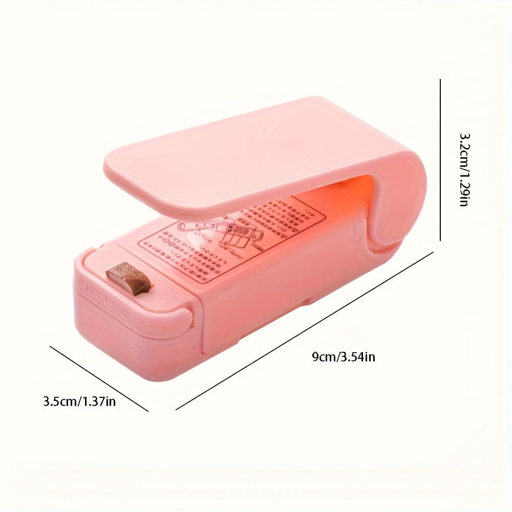 Selladora Portátil de Bolsas - Máquina Mini Selladora a Batería con 3 Opciones de Color (Azul/Rosa/Naranja) para Conservación de Alimentos, Snacks y Viajes - Diseño Compacto Manual, Sin Necesidad de Electricidad, Bolsas Sellables al Calor, Preservación d