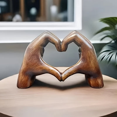 1 Pieza Adorno de Corazón, Estatuilla de Resina Artesanal, Decoración para Librero Sala Oficina Gabinete, Regalo para Día de la Madre Año Nuevo Pascua Fiesta