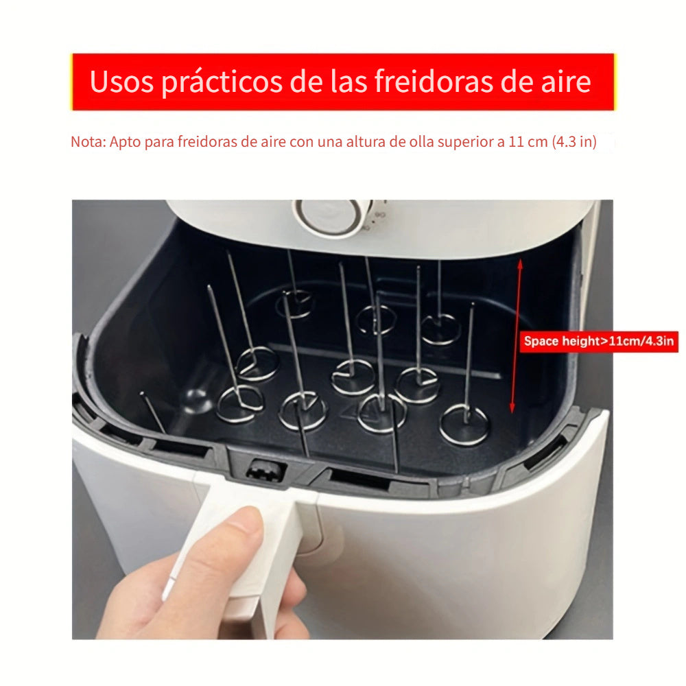 10/20/30 Piezas De Accesorios Para Freidora De Aire, Selección De Horneado De Pie, Agujas De Horneado, Parrilla Inclinada Vertical Para Horno De Freidora De Aire, Accesorios Adecuados, Clavos De Horneado De Acero Inoxidable Para Cocinar Al Aire Libre En