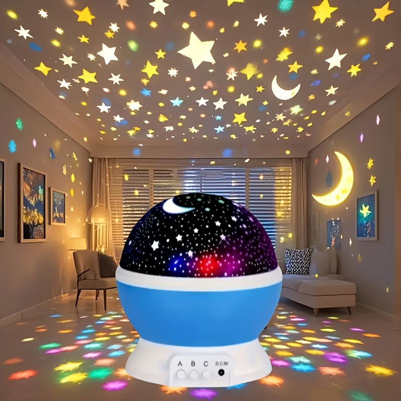 Lámpara proyectora de cielo estrellado con luna y estrellas YETHKE, 4.7", USB, rotación 360°, 9 colores, diseño espacial de plástico, ideal para decoración de dormitorio y sala, regalo perfecto para todas las edades, lámpara decorativa de dormitorio | Di