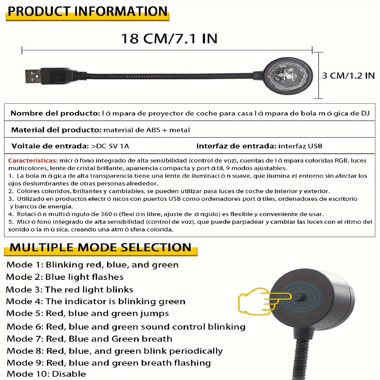 Luces De Estrellas USB Coloridas, Luces De Escenario Para DJ, Luces Decorativas Para Habitación, Luces De Ambiente De Coche Llenas De Estrellas