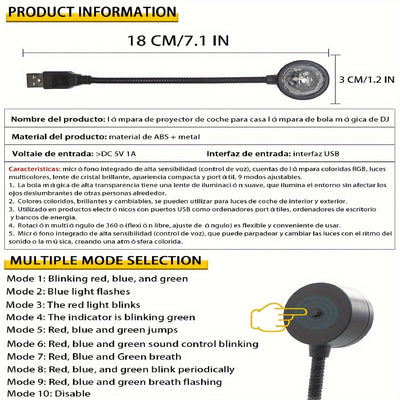 Luces De Estrellas USB Coloridas, Luces De Escenario Para DJ, Luces Decorativas Para Habitación, Luces De Ambiente De Coche Llenas De Estrellas