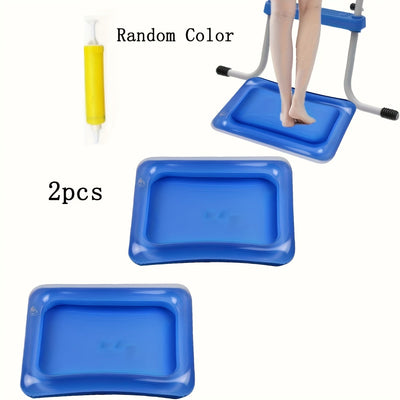 1/2 Piezas Bañera de Pies Inflable Cuadrada, Bañera Portátil para Pies, Escalón de Entrada a la Piscina y Kit de Limpieza y Pedicura