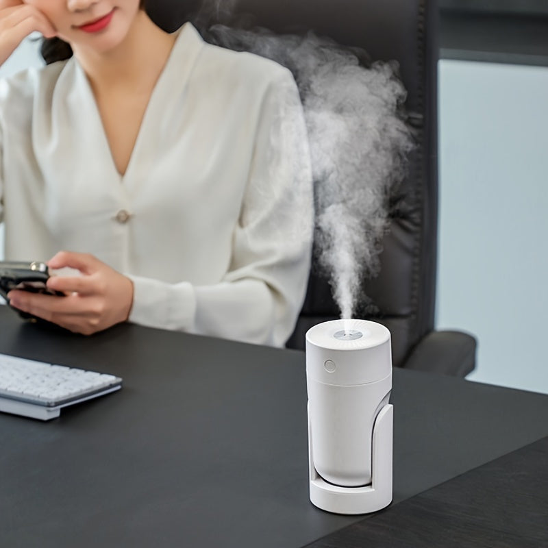 1pc Mini humidificador ultrasónico portátil, difusor de aroma silencioso, capacidad de 220mL, material de plástico - alimentado por USB, se adapta a various tipos de habitaciones, ≤36V