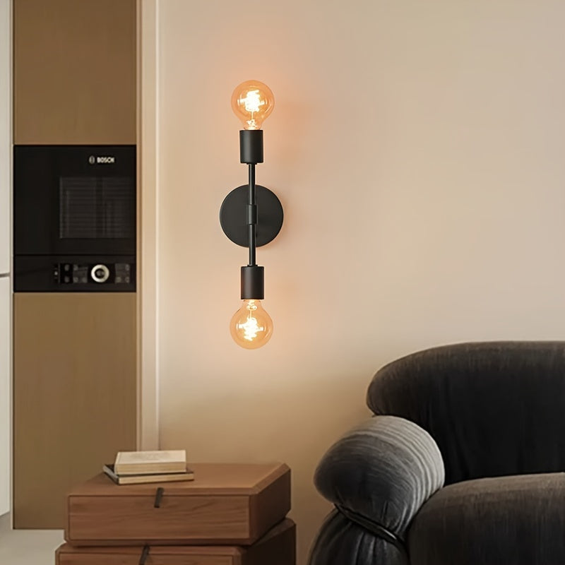 1 lámpara de pared moderna minimalista con doble luz, base E27 para bombilla, iluminación para sala, pasillo o dormitorio (sin bombilla)