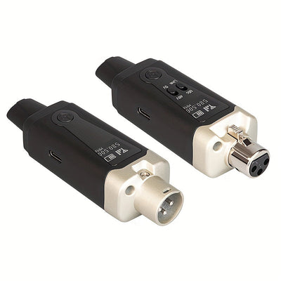 Sistema de micrófono inalámbrico LMBGM 48V, XLR a Lightning/Mixer/Amp de guitarra enchufado, carga USB-C, 1.0W, 2.5W potencia máxima, micrófono dinámico y capacitivo para producción de música, mejora de calidad de sonido, regalo ideal de Navidad, transmi
