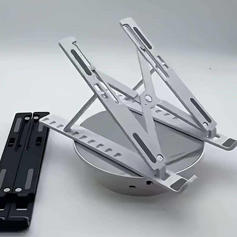 Soporte de portátil de plástico ajustable - Soporte de escritorio plegable y portátil con ajuste de ángulo ergonómico, diseño ligero y duradero y base estable, adecuado para todos los ordenadores, soporte de escritorio de portátil para el hogar. Plegable