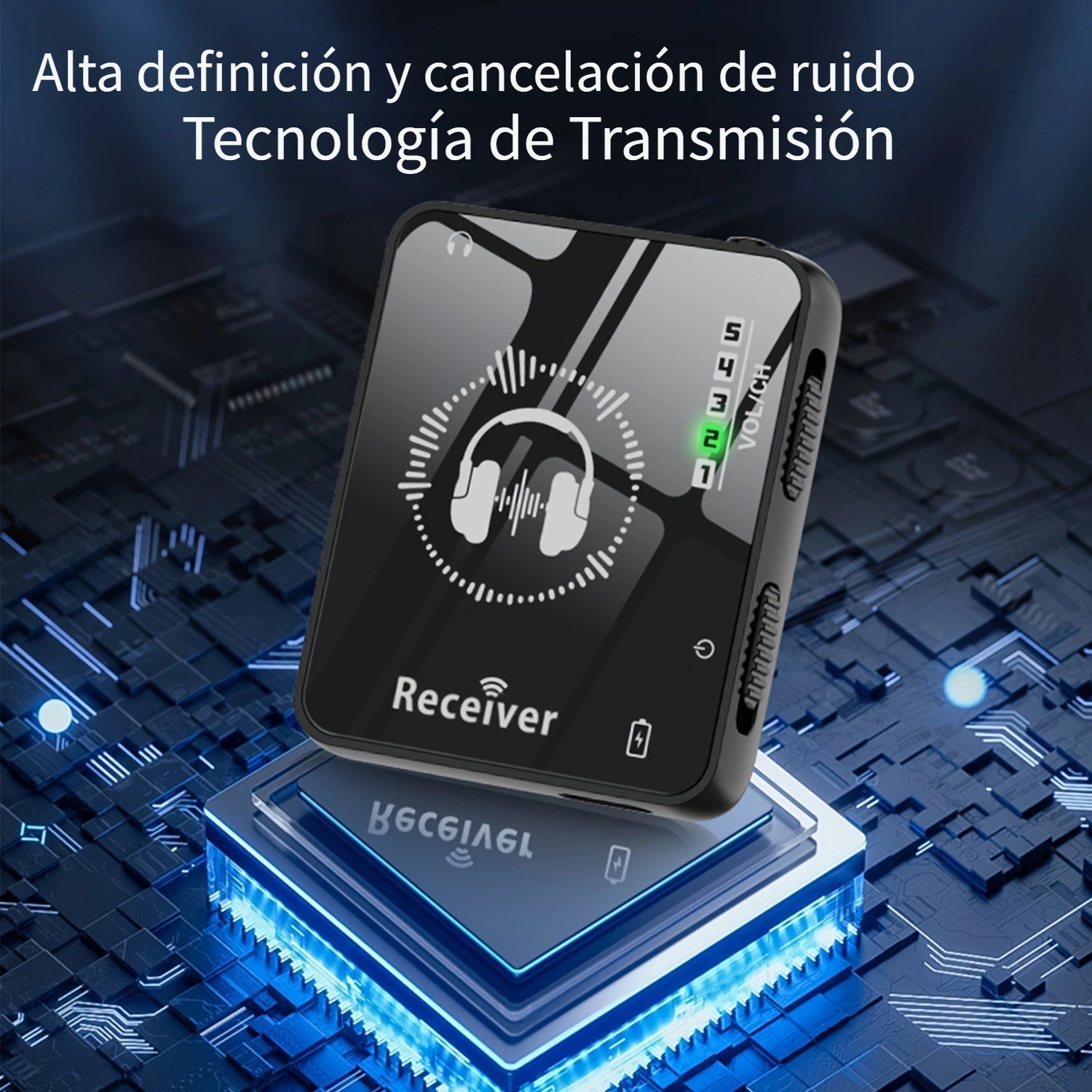 Sistema de Relé de Audio Inalámbrico Compacto de 2.4GHz con Transmisor y Receptor de Emparejamiento Automático - Monitoreo In-Ear de Alta Fidelidad para Estudio, Ensayos de Bandas y Actuaciones En Vivo, Carga USB Tipo-C, Negro
