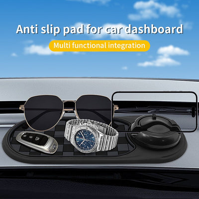 Soporte antideslizante para coche - Montaje rotativo antideslizante para teléfono, navegación y tarjetas de estacionamiento, material ABS, opciones negras/rojas/grises, compatible con la mayoría de los vehículos, montaje para teléfono en coche, accesorio