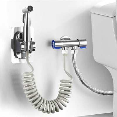 Juego de Ducha Mano Portátil con Alta Presión, Boquilla Autolimpiable, Ideal para Limpiar el Baño y Mantenerlo Limpio y Ordenado
