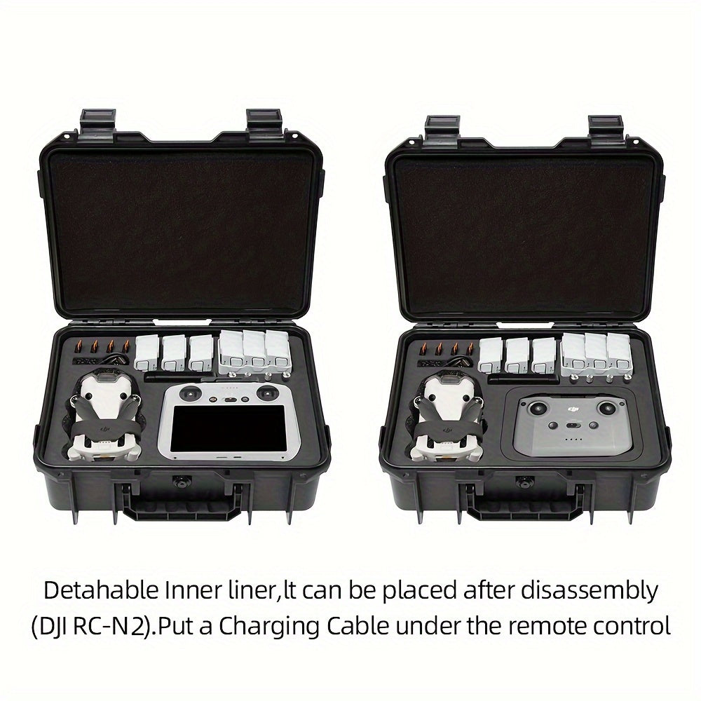 Estuche rígido para control remoto de DJI Mini 3/Mini 3 Pro/Mini 4 Pro, material plástico duradero, compatible con DJI RC/RC 2/RC-N2, color negro