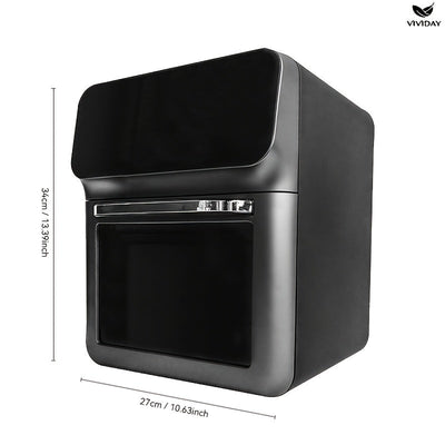 VIVIDAY, freidora de aire de gran capacidad con pantalla digital, interior antiadherente, 3 modos (auto, preestablecido, temporizador), construcción de acero inoxidable, ideal para uso en cocina doméstica, electrodoméstico de cocina moderno, vajilla dura