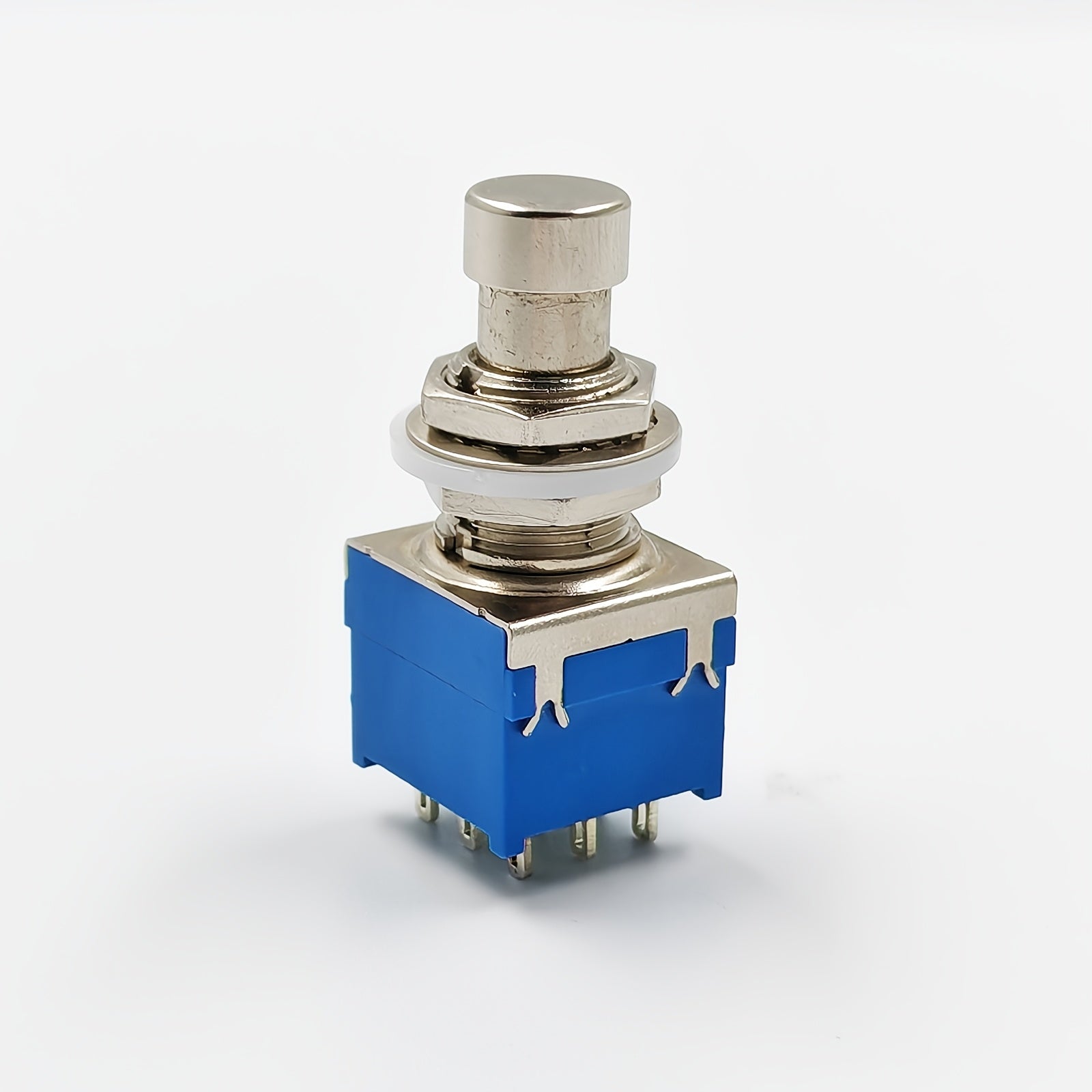 INTAI Interruptor de Pedal para Guitarra de 3 Polos con 9 Posiciones - Construcción Metálica Azul, Perilla Estriada de 10mm, Palanca Manual Encendido/Apagado para Pedales de Efectos y Equipo de Audio DIY (Sin Necesidad de Energía)